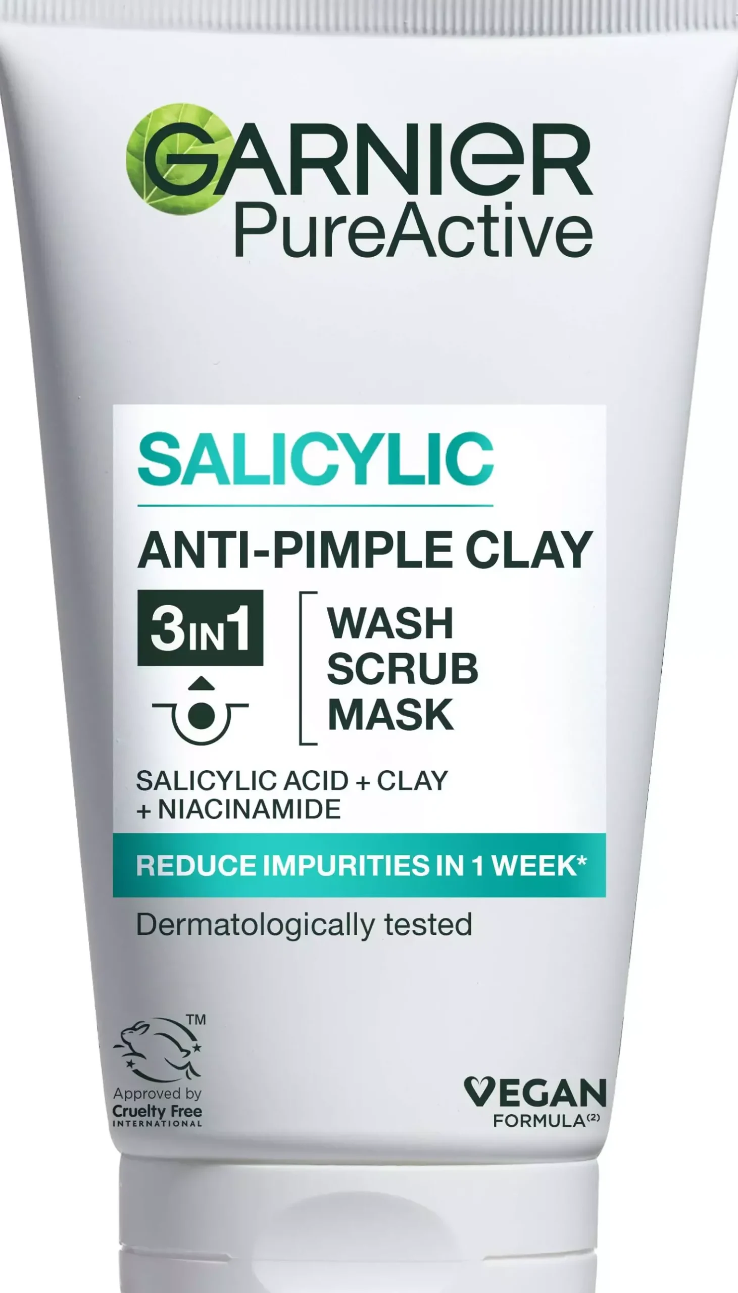 GarnierPureActive Salicylic In1 Anti-Pimple Clay Cleanser For Impure Skin 150 ml