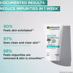 GarnierPureActive Salicylic In1 Anti-Pimple Clay Cleanser For Impure Skin 150 ml
