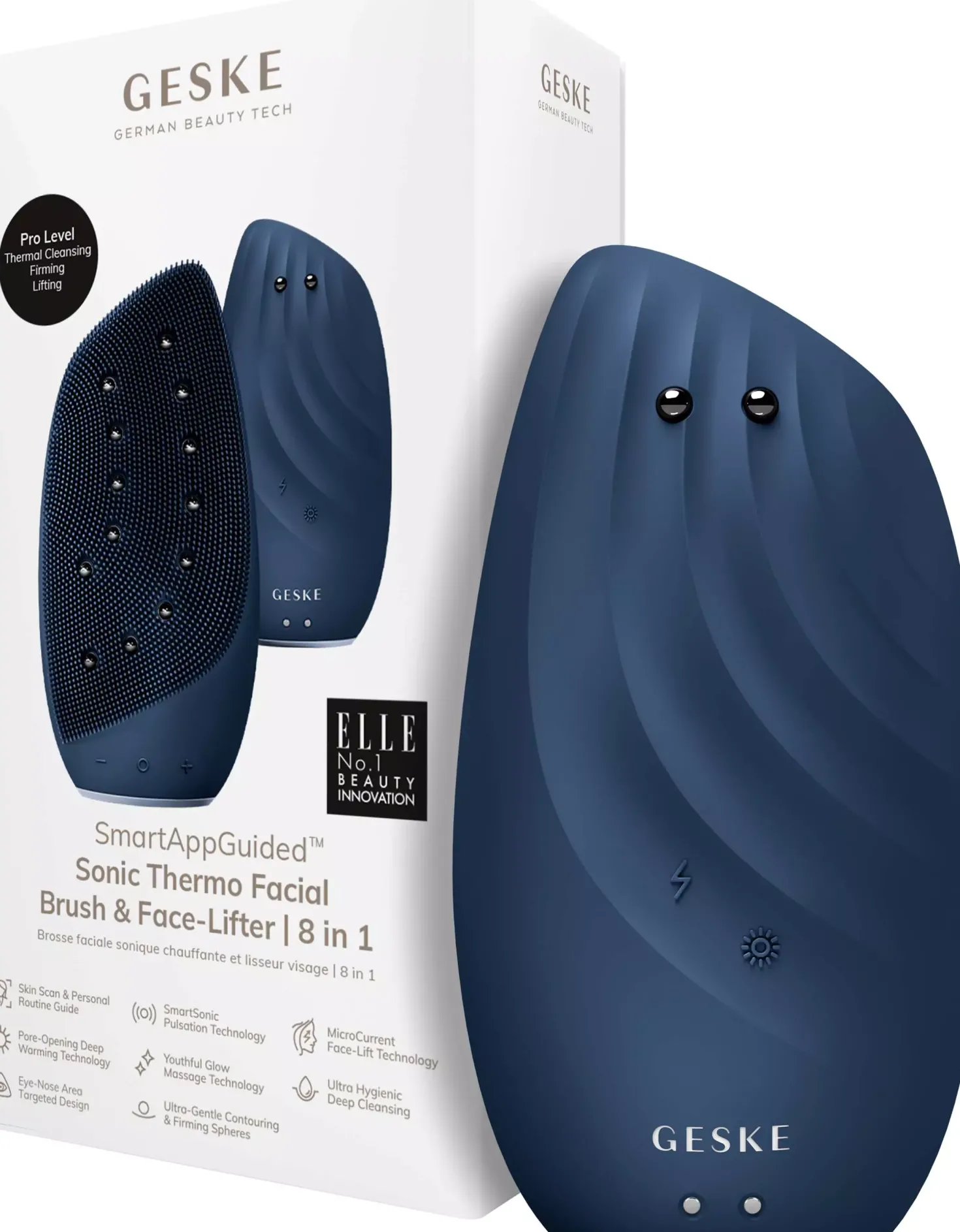 Geske8 in 1 Sonic Thermo Facial Brush & Face-Lifter Starlight