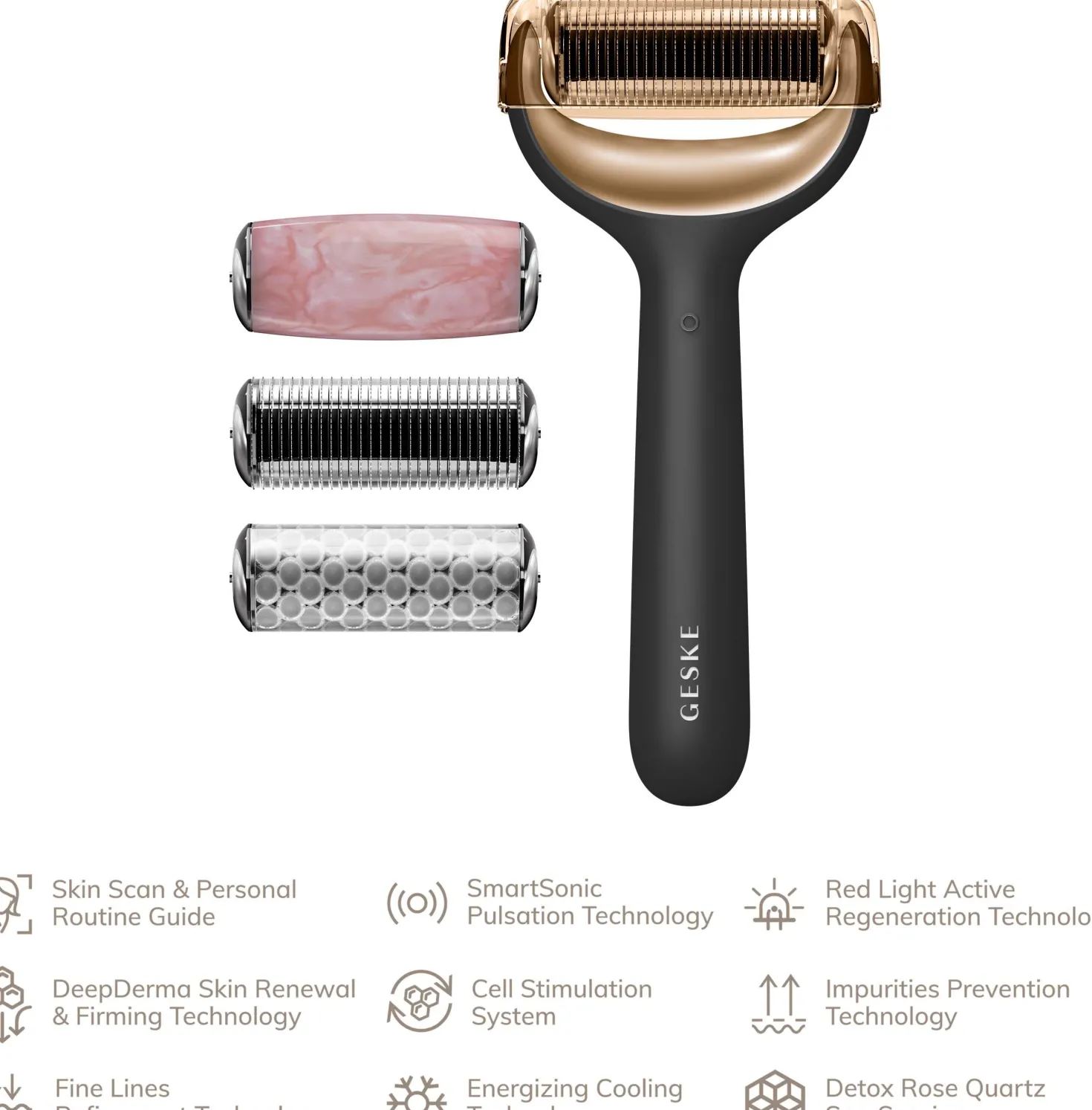 Geske MicroNeedle Face & Body Roller | 9 in 1 Gray