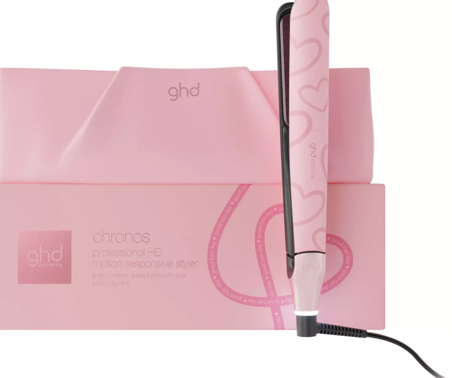 ghd Chronos Limited Edition Hair Straightener in Dusted Pink With Love