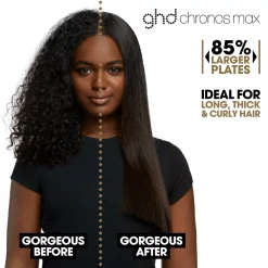 ghd Chronos Max Wide Plate Hair Straightener Black