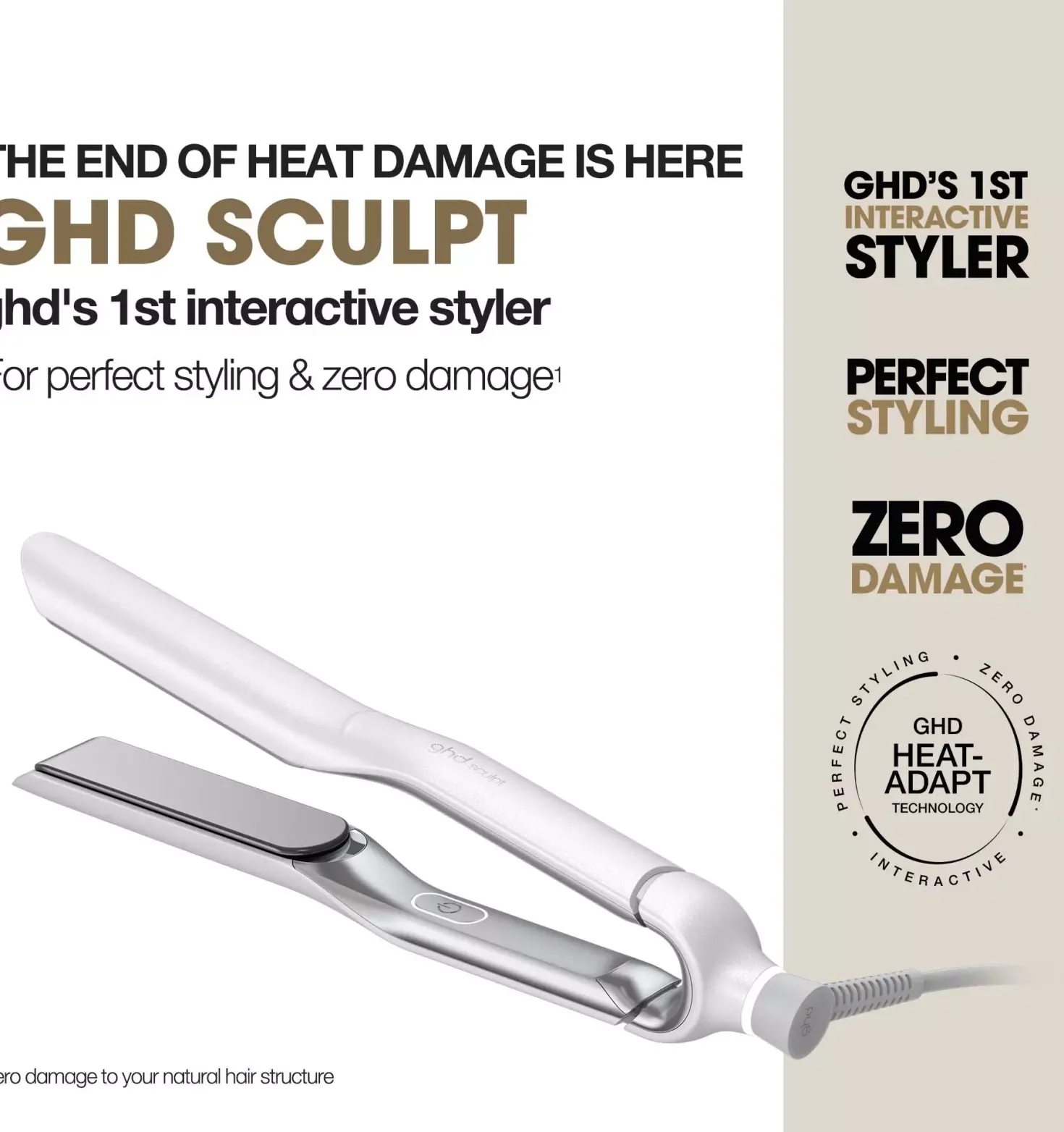 ghd Sculpt Interactive Hair Straightener White