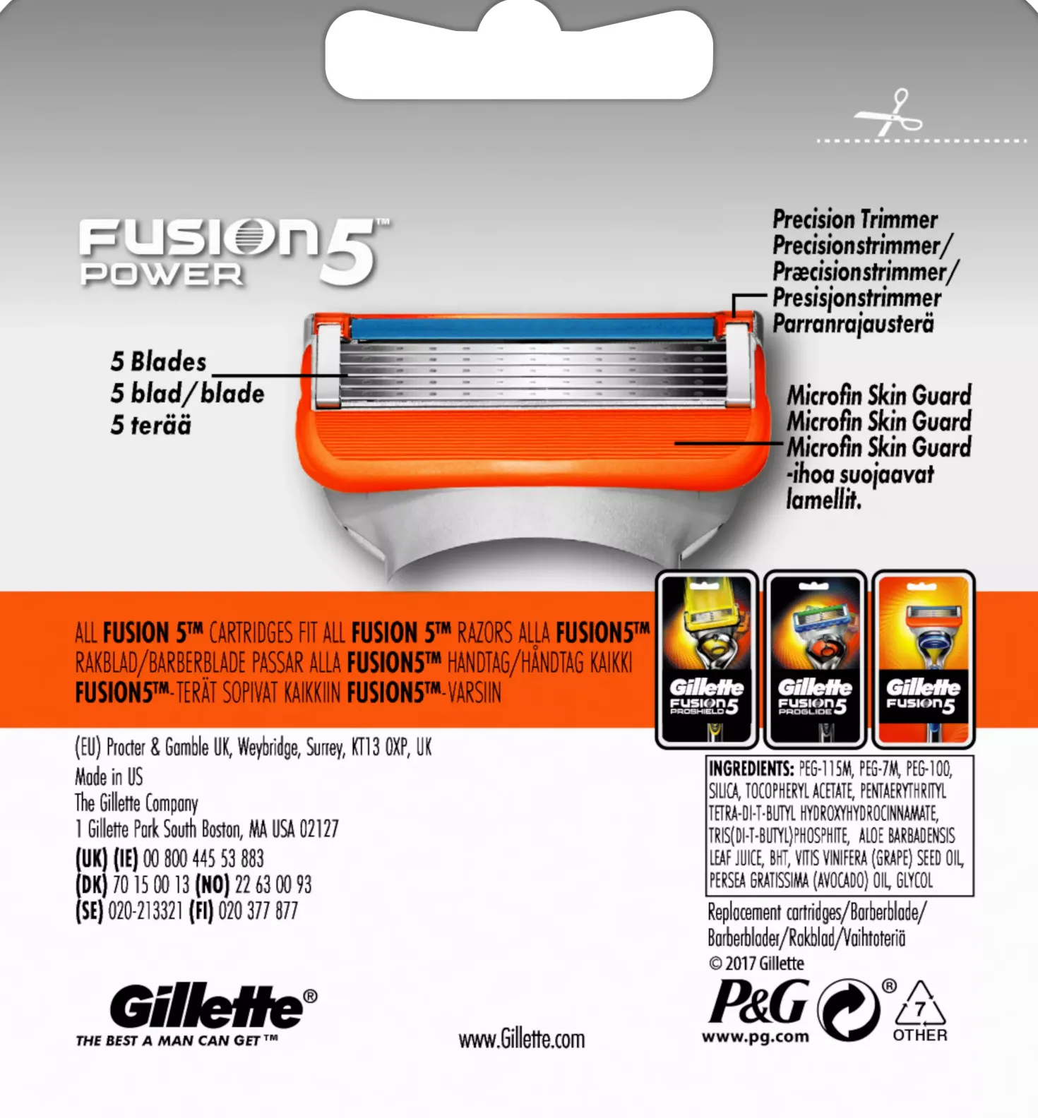GilletteFusion5 Power Razor Blades 4-pack 4 stk