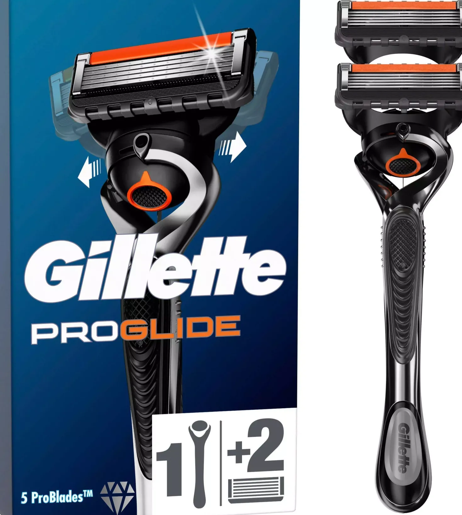 Gillette ProGlide Razor for men 2 razor blade refills