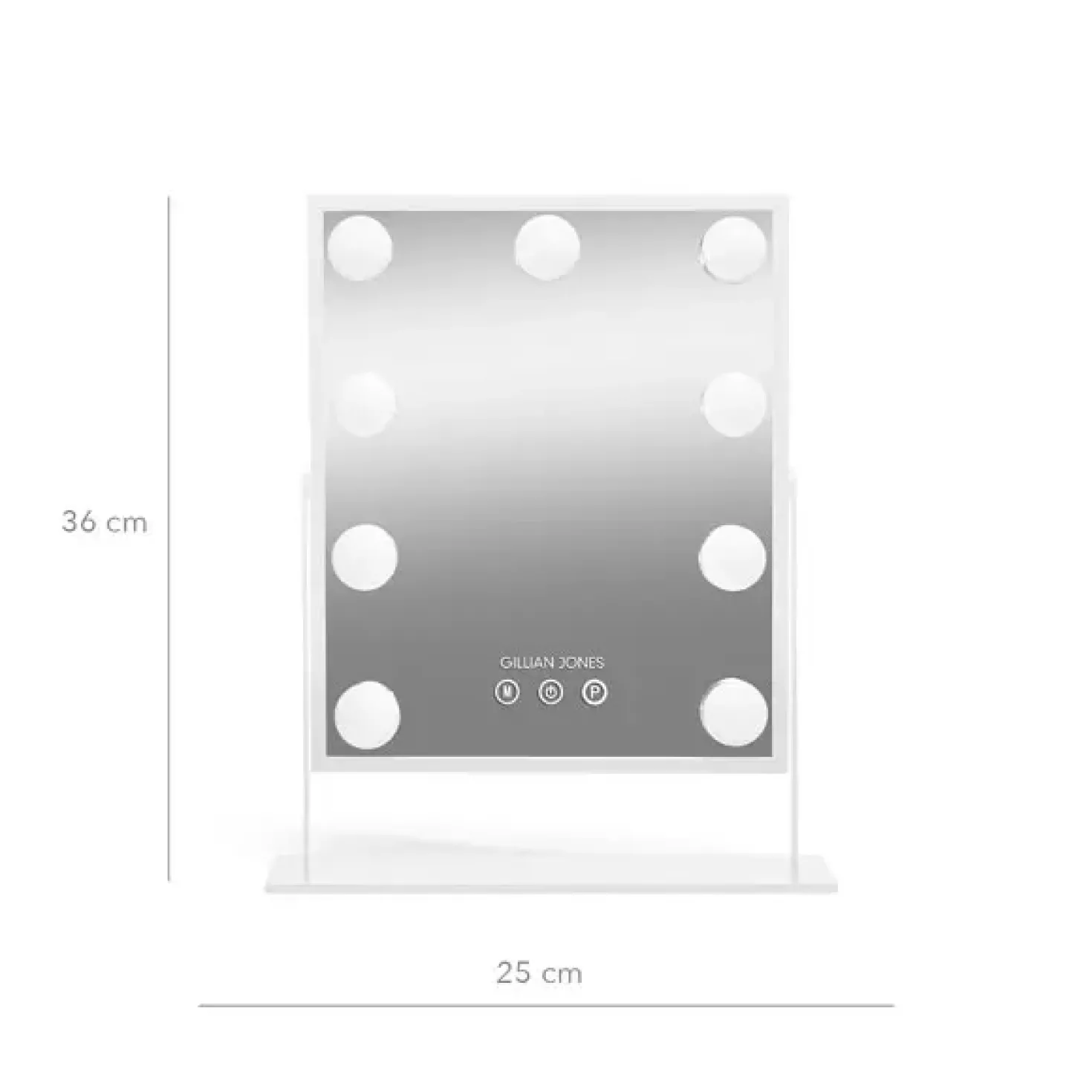 Gillian Jones Makeup Artist Mirror with 9 powerful LED bulbs White