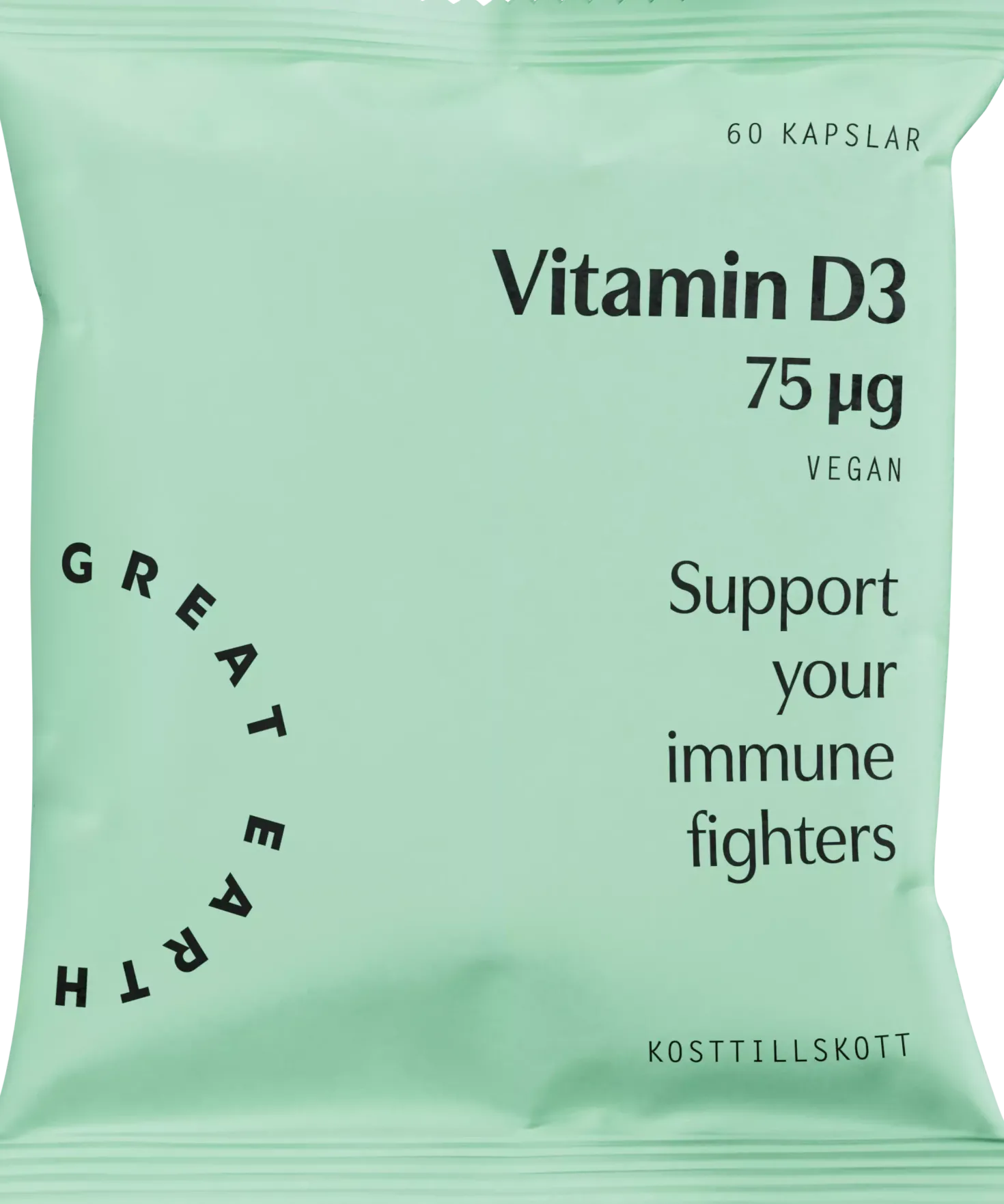 Great Earth Vitamin D3 75 μg 60 kap Refill