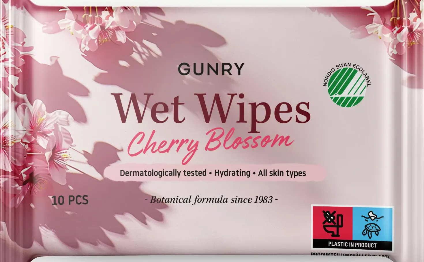 Gunry Wet Wipes Cherry Blossom 10 stk
