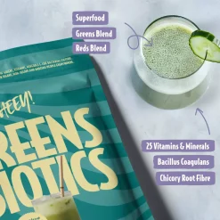 Heey! Greens & Biotics Superfood + Probiotics Raspberry Lime 300 g