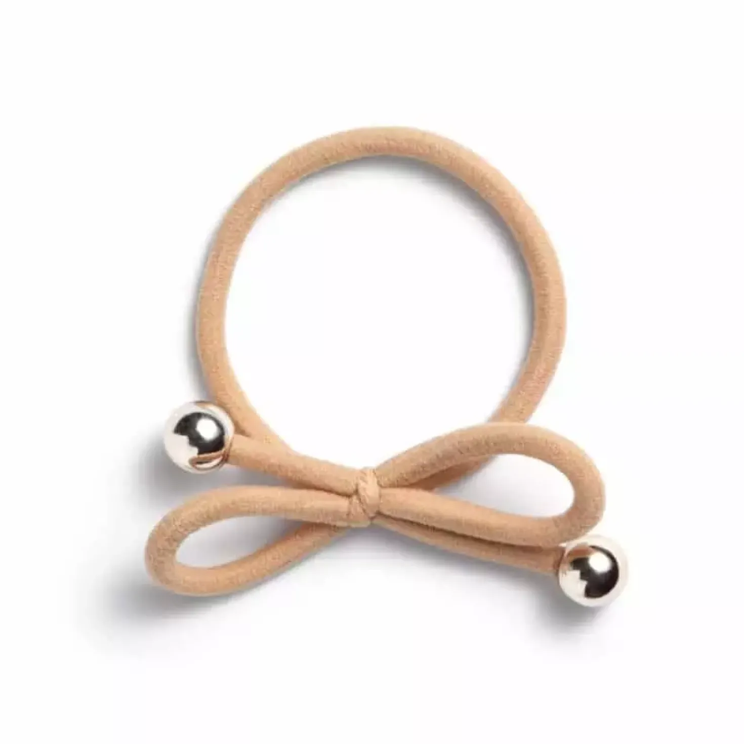 Ia Bon Hair Tie With Gold Bead Neon Pink