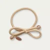 Ia Bon Hair Tie With Gold Bead Soft Cream