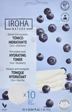 IROHA NATURE Hydrating Toner Pads Cica + Blueberry