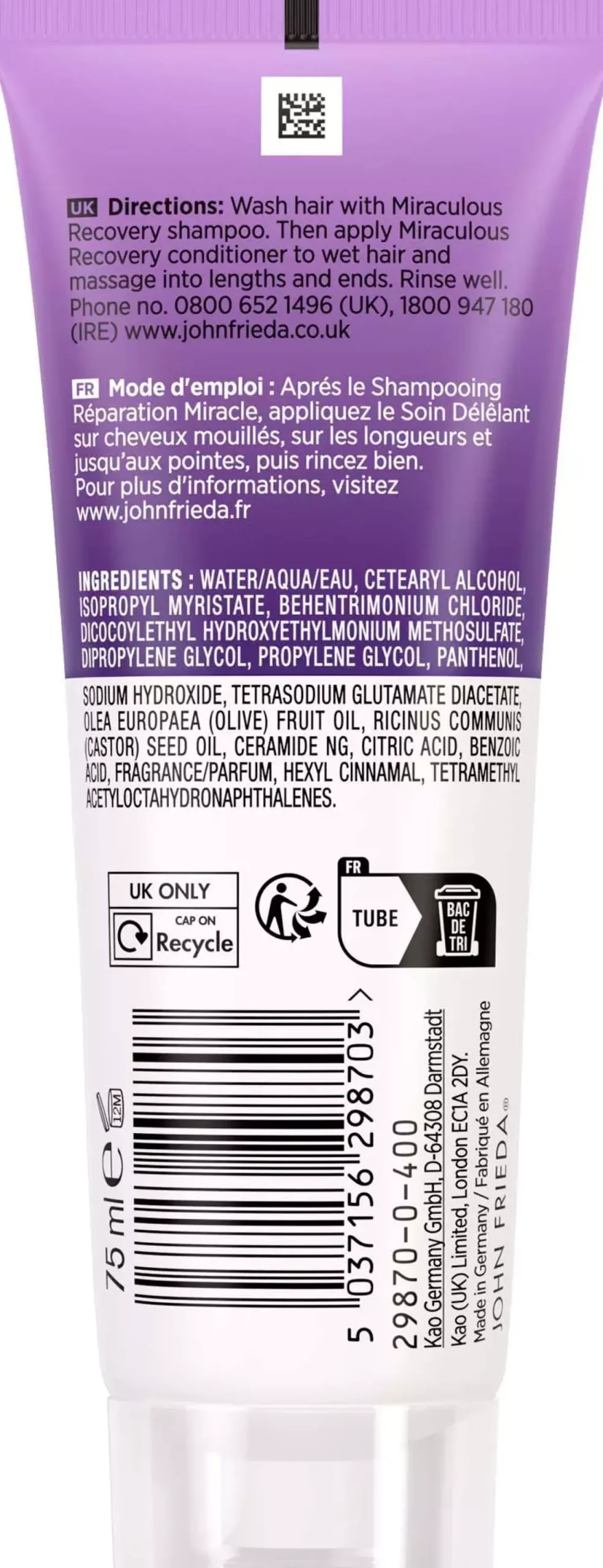 John FriedaFrizz Ease Miraculous Recovery Conditioner 75 ml