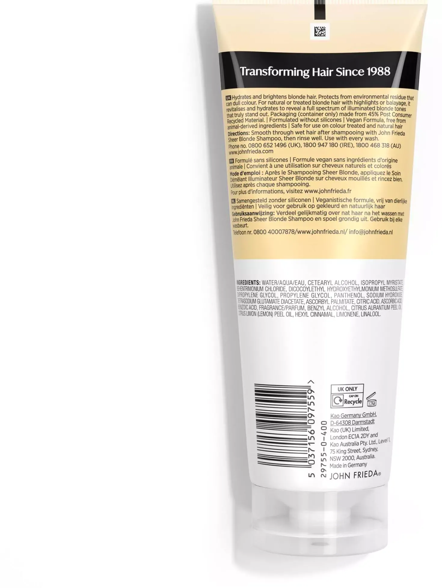 John FriedaSheer Blonde Brightening Conditioner 250 ml