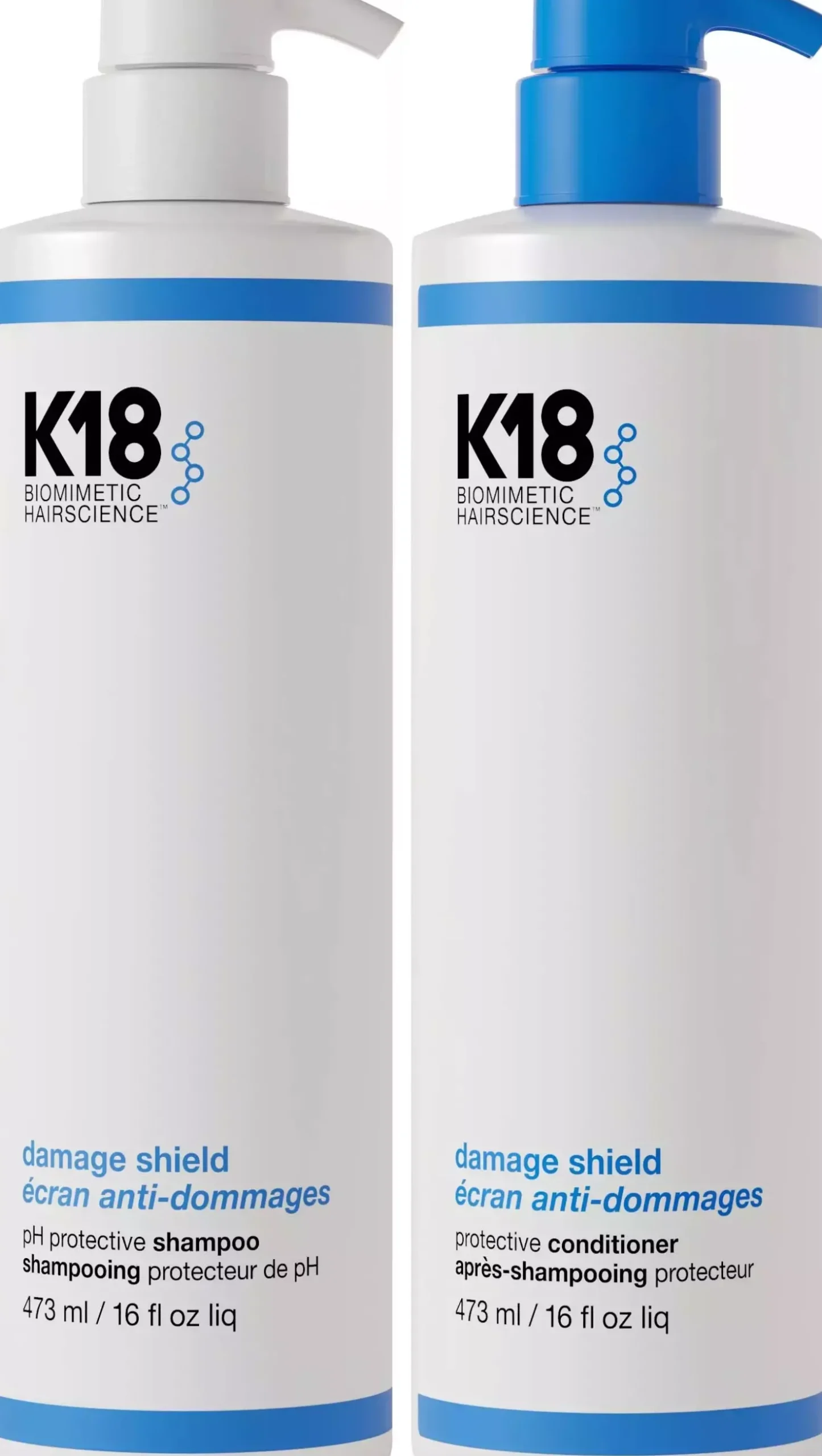 K18DAMAGE SHIELD Bundle Protective Shampoo 473 ml & Conditioner 473 ml