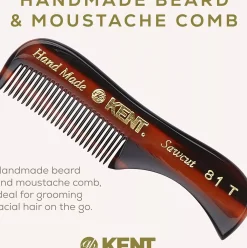 Kent Brushes Extra Small Hand made Mustash Beard Comb