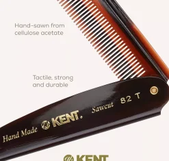 Kent Brushes Handmade Mens Large Folding Pocket Comb Fine