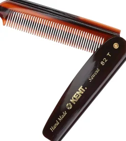 Kent Brushes Handmade Mens Large Folding Pocket Comb Fine