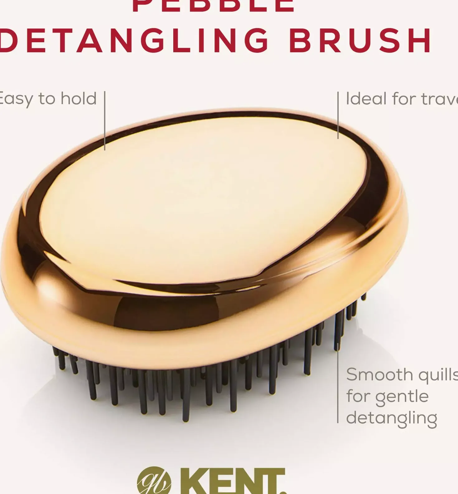 Kent Brushes Pebble Brush Gold - travel size