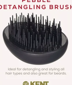 Kent Brushes Pebble Brush Matt Black - travel size