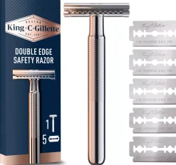 King C. Gillette Dubbeleggad Säkerhetshyvel För Män 5 Rakblad