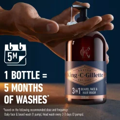 King C. Gillette 3in1 Beard, Face & Hair Wash 350 ml