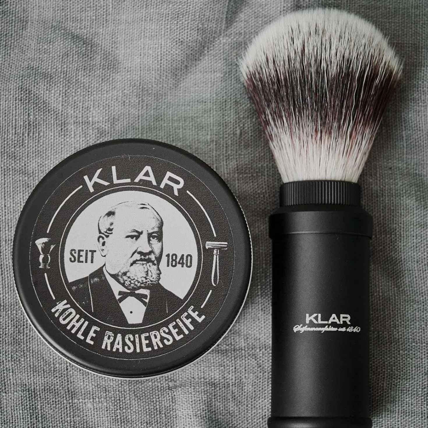 Klar Seifen Activated Charcoal Shaving Soap 100 g