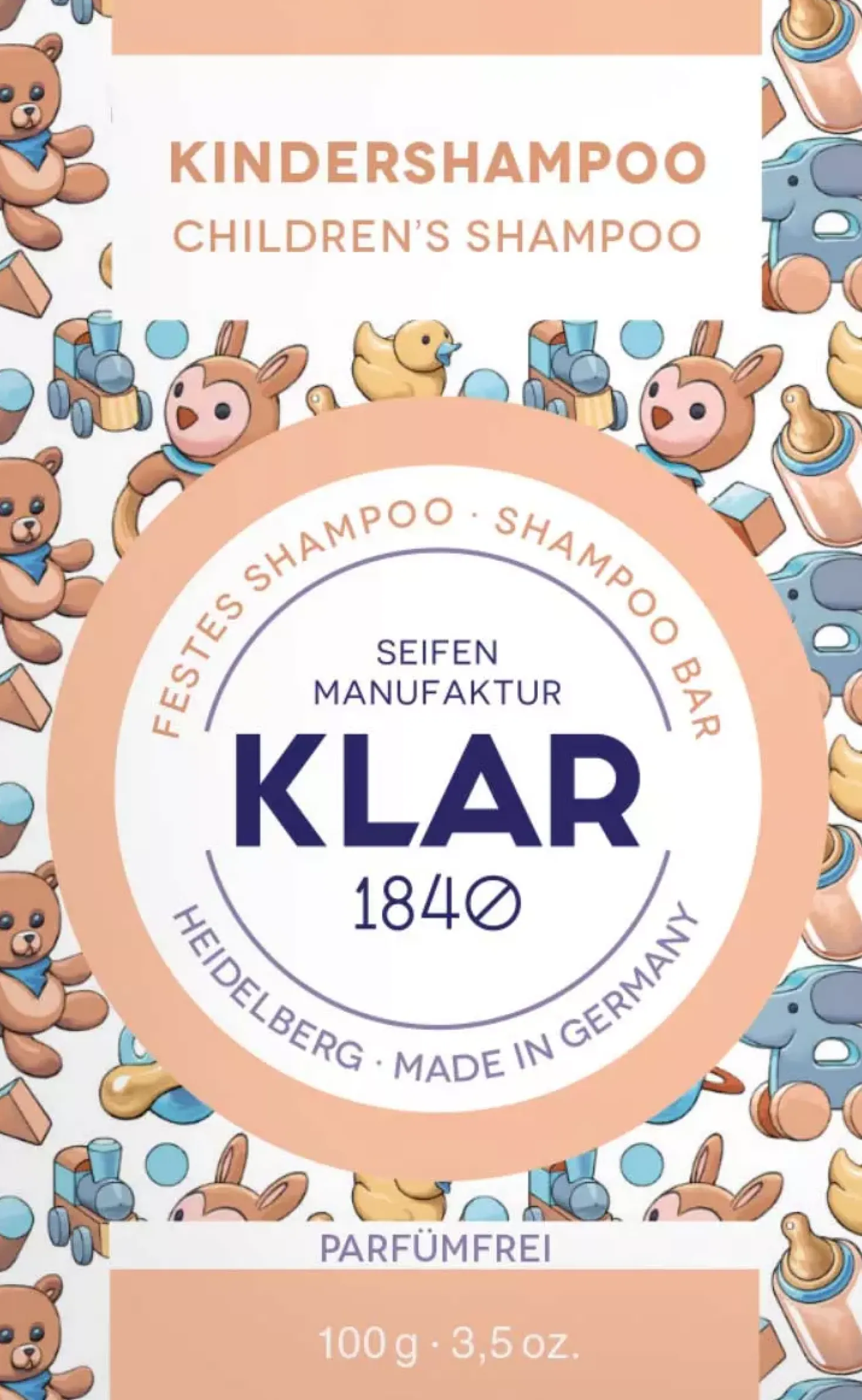 Klar Seifen Childrens Shampoo Bar - Fragrance Free 100 g