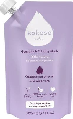 Kokoso Baby Gentle Hair Body Wash Refill Pouch 500 ml