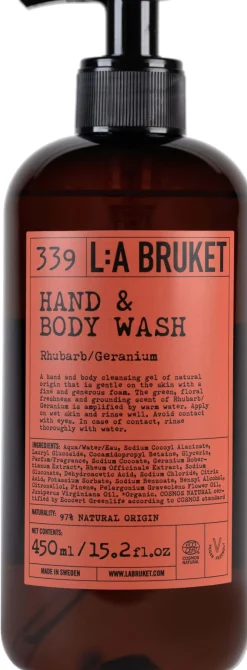 L:a Bruket Hand & Body Wash Rhubarb/Geranium 450 ml