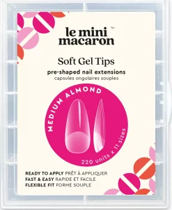 Le Mini MacaronLe Gel Soft Gel Tips Short Coffin, Matte & Per Buff Effect Small