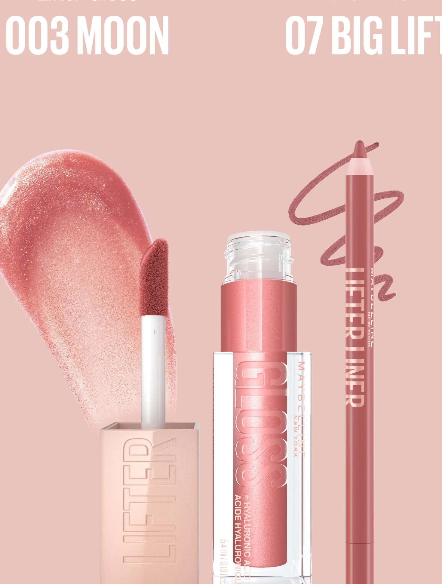 Maybelline New York Lifter Lip Bundle Gloss 21 Gummy Bear & Liner 06 Line Leader