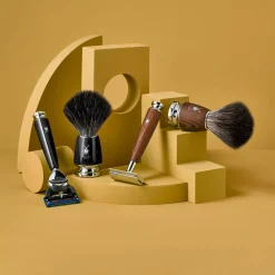 Mühle Rytmo Set Safety Razor + Shaving Brush + Bowl Ash Steamed Pure Badger