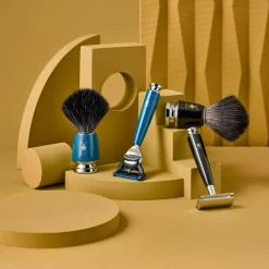 Mühle Rytmo Set Safety Razor + Shaving Brush + Bowl Ash Steamed Pure Badger