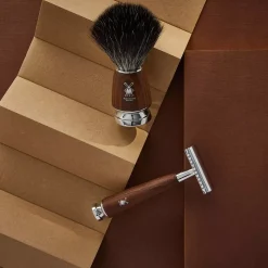 Mühle Rytmo Shaving Brush Ash Steamed Synthetic Black Fibre