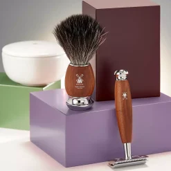 MühleVivo Shaving Set Plum Wood Pure Badger Fusion