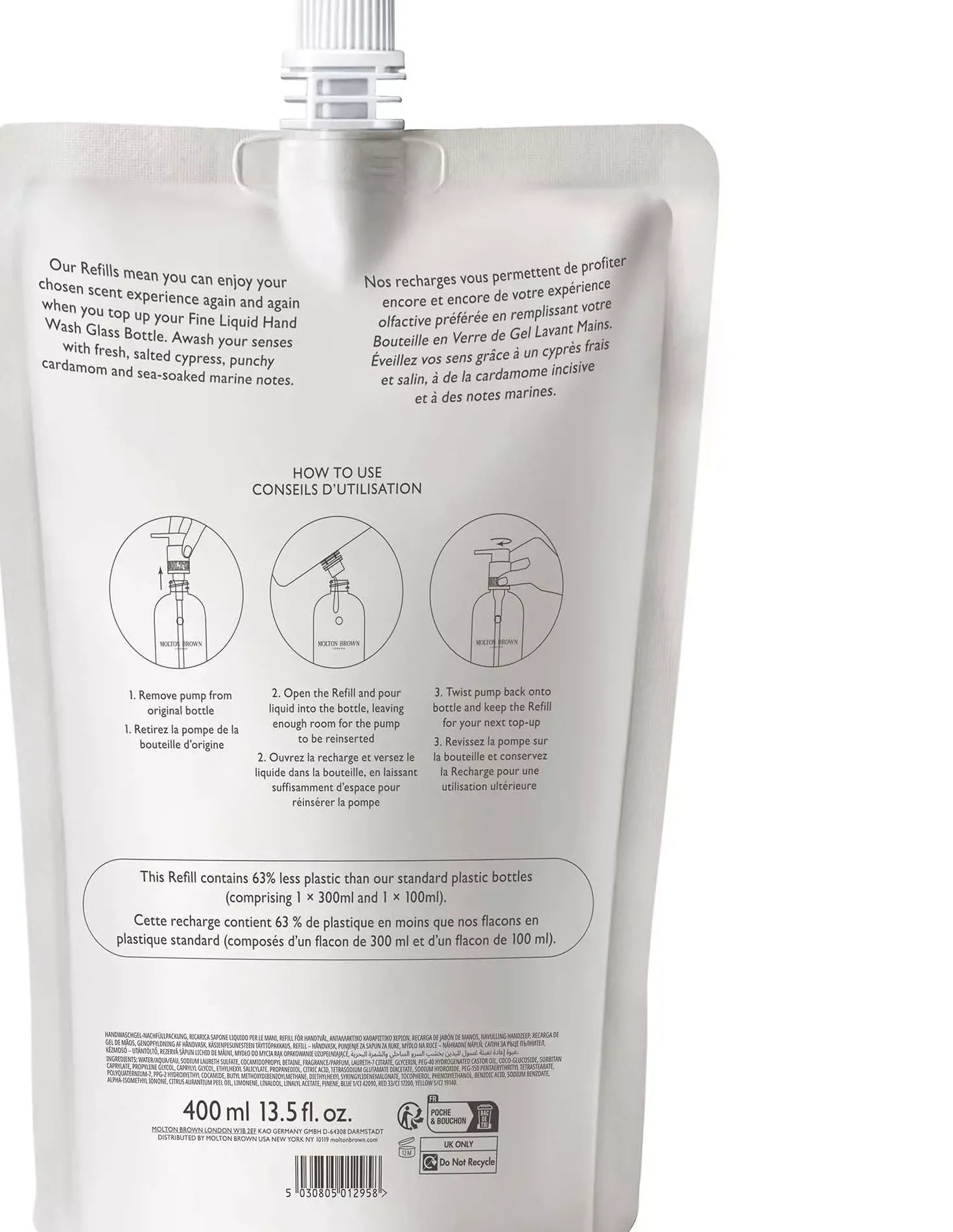 Molton Brown Coastal Cypress & Sea Fennel Fine Liquid Hand Wash Refill 400 ml