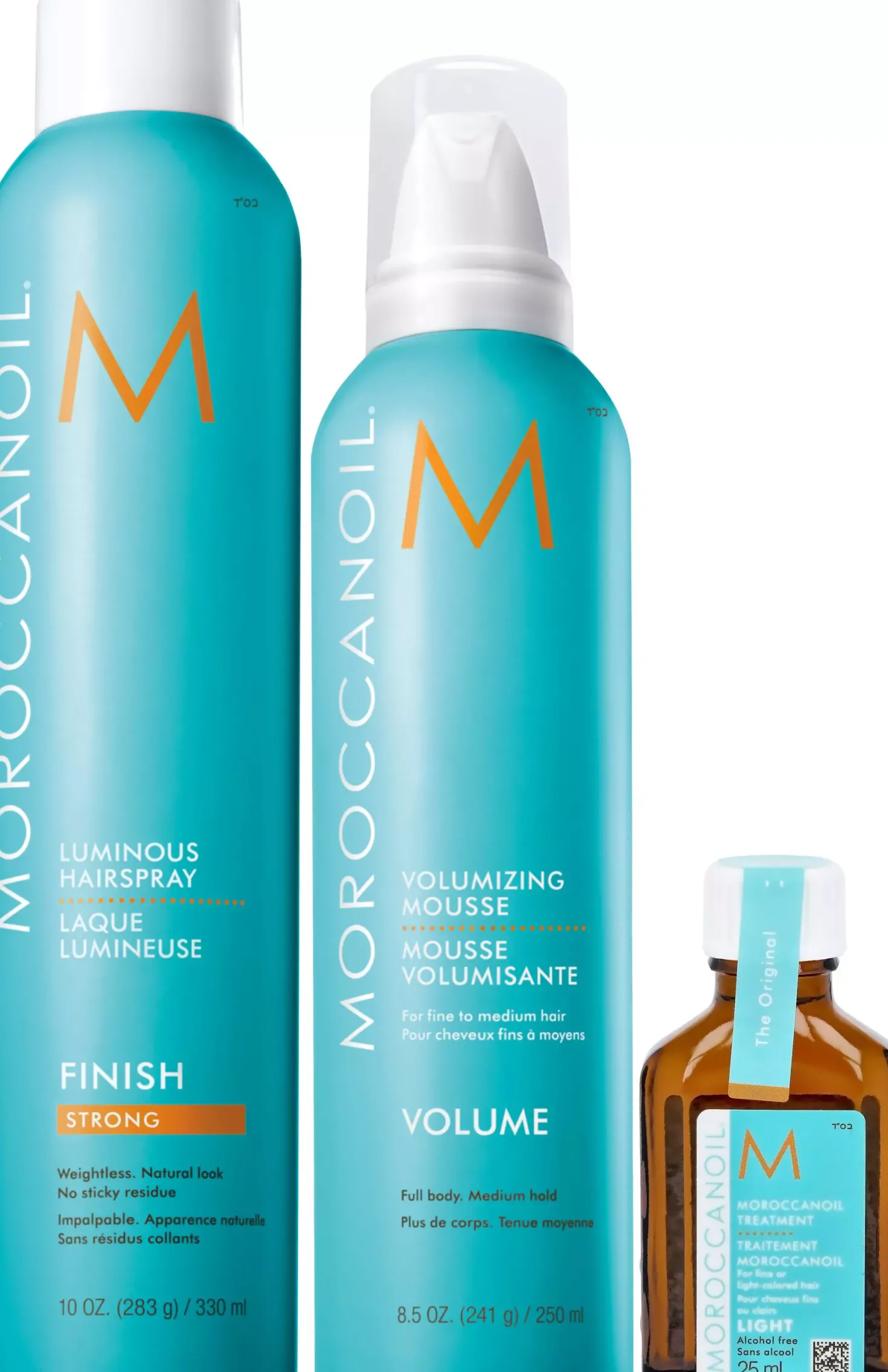 Moroccanoil Bundle Hairspray 330 ml & Volume Mousse 250 ml & Treatment Oil 25 ml