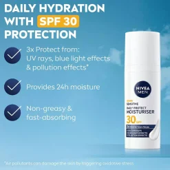 NIVEAMEN Sensitive Daily Protect Moisturiser SPF30 50 ml