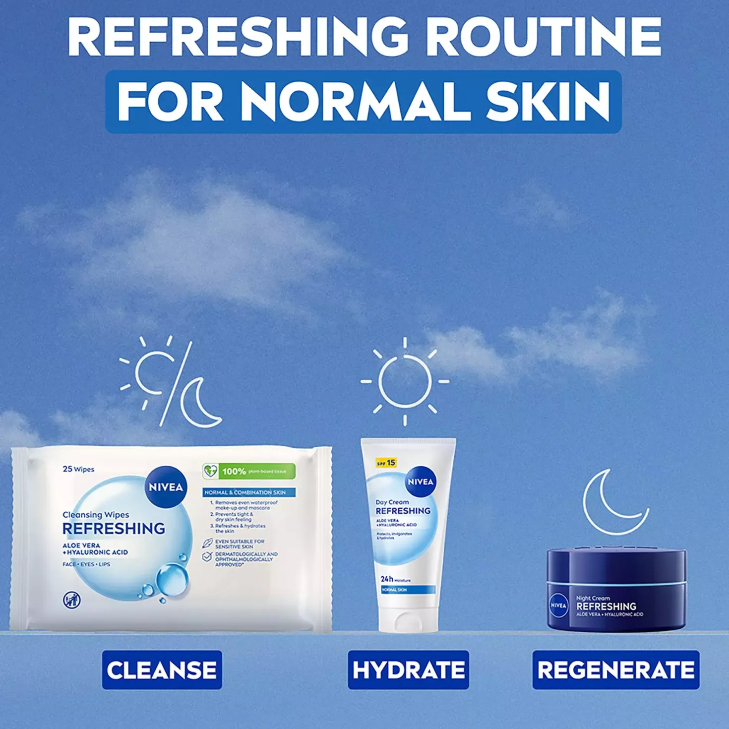 NIVEA Rengöringsservetter ansikte Cleansing Wipes Refreshing