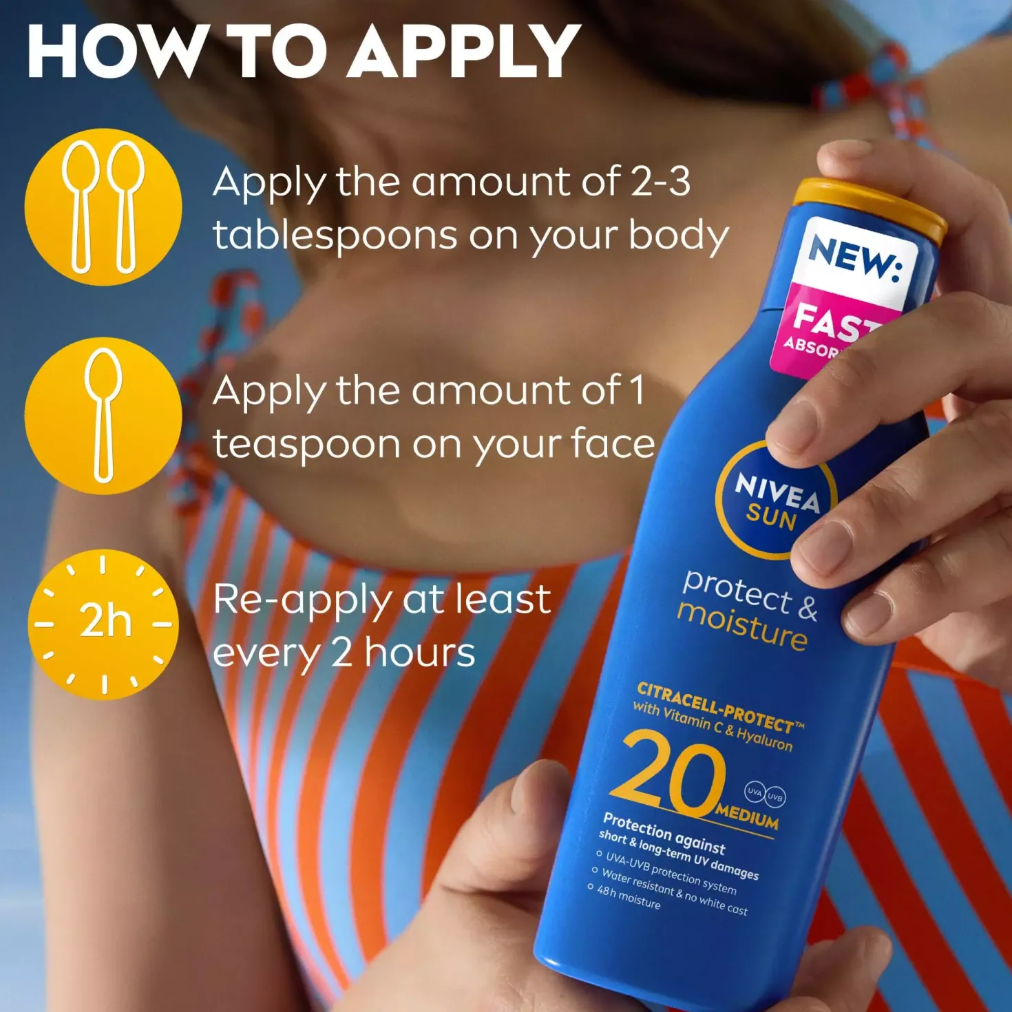 NIVEASUN Protect & Moisture Sun Lotion SPF20 200 ml
