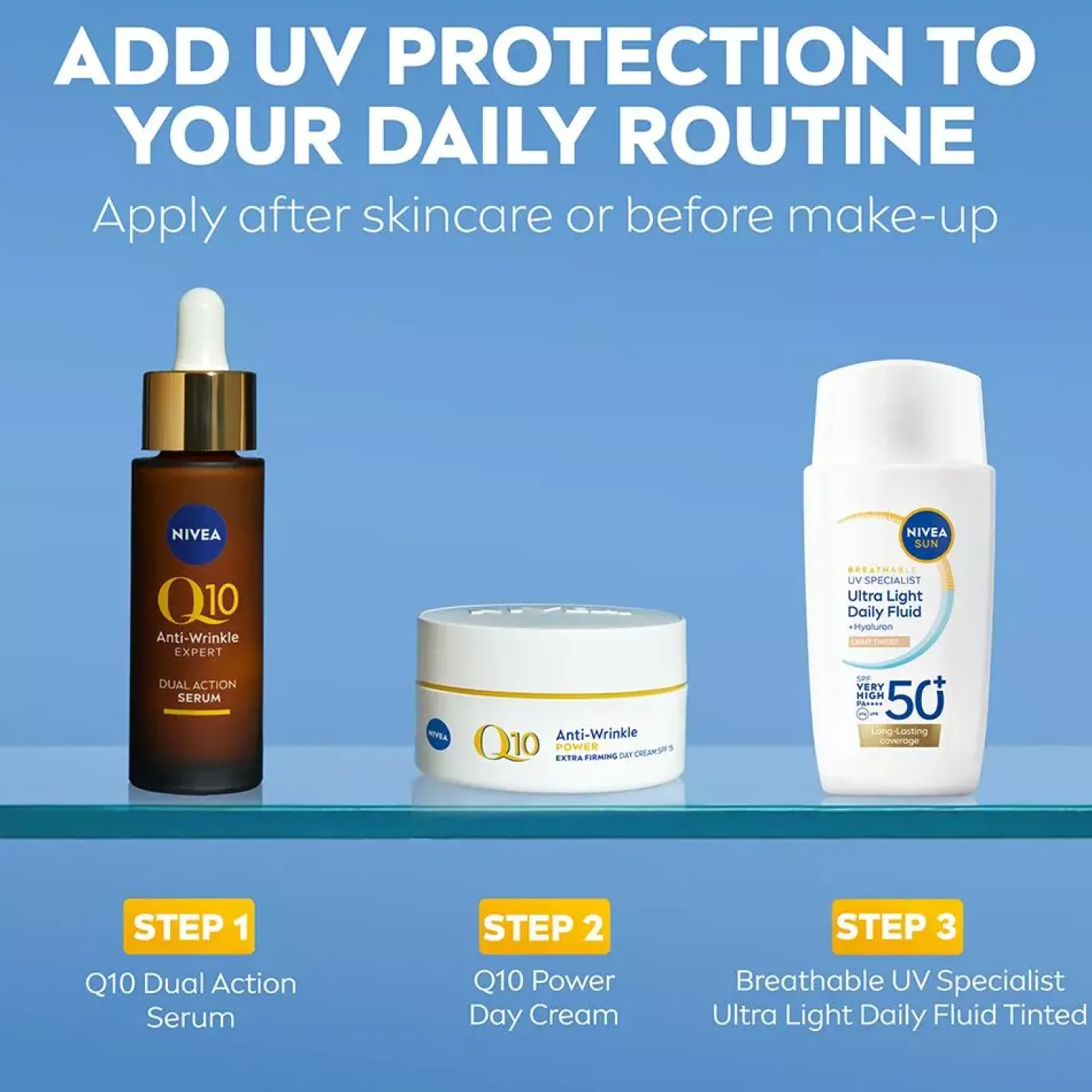 NIVEASUN UV Face Specialist Ultra Light Daily Fluid, Light Tinted SPF 50+ 40 ml