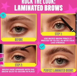 NYX PROFESSIONAL MAKEUP Brows Routine Set Bundle The Brow Glue Transparent & Micro Brow Pencil Ash Brown