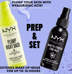 NYX PROFESSIONAL MAKEUP Bundle Plump Right Back Primer + Serum 30 ml & Matte Finish Setting Spray 60 ml