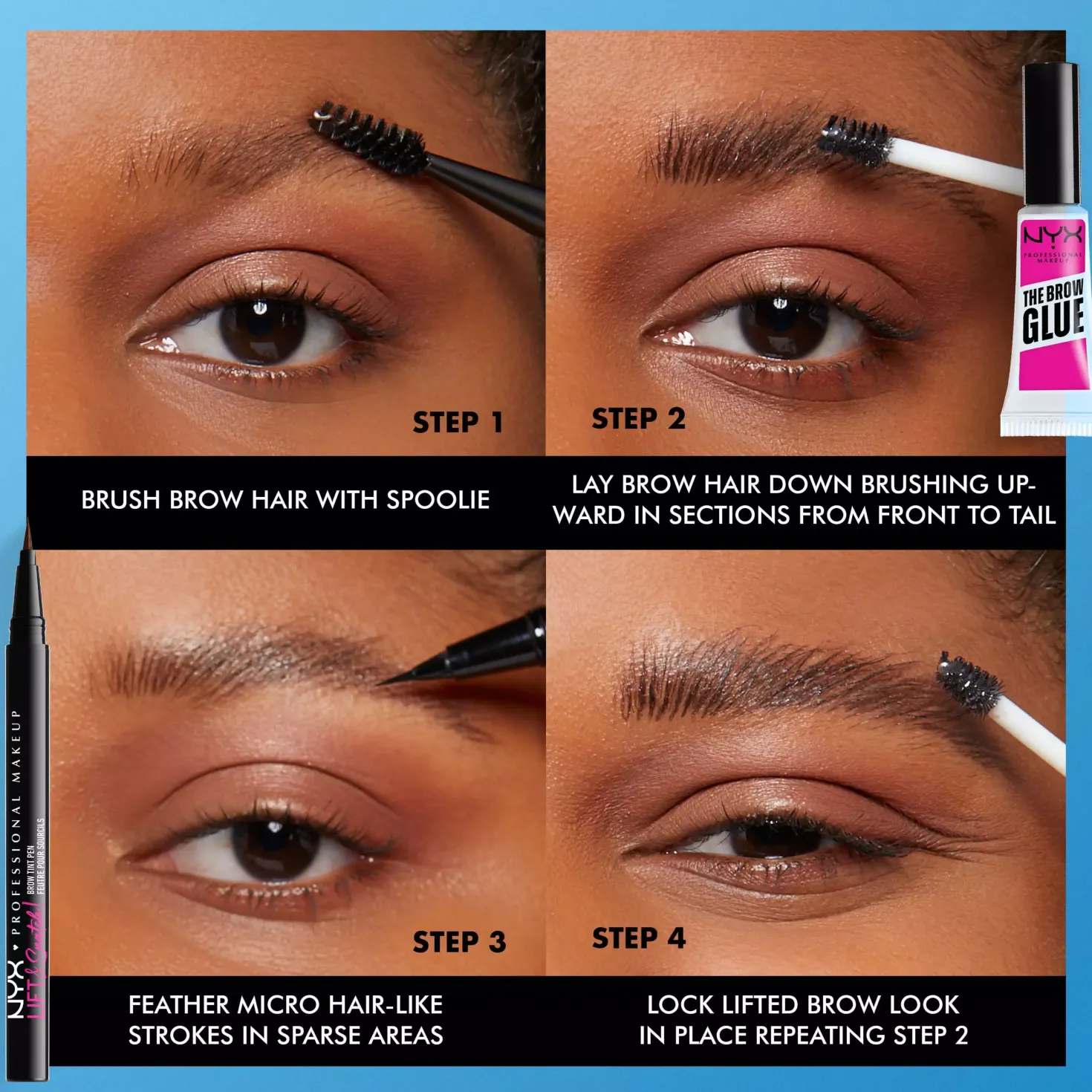 NYX PROFESSIONAL MAKEUP The Brow Glue Instant Brow Styler 03 Medium Brown