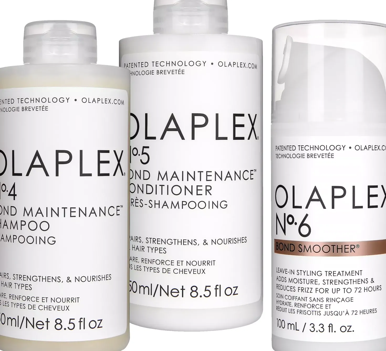 Olaplex Bundle No.4 Shampoo 250 ml & No.5 Conditioner 250 ml & No.6 Leave-in Treatment 100 ml
