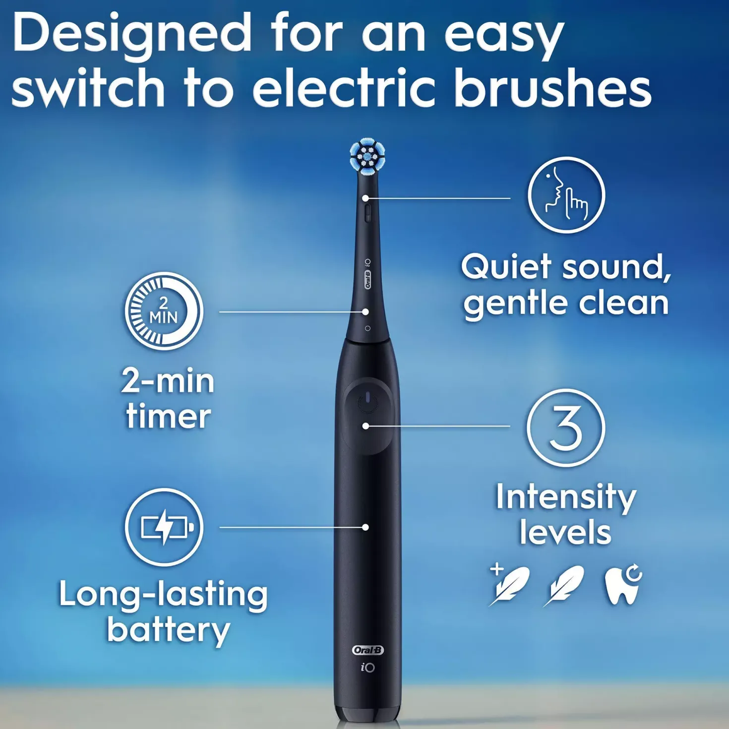 Oral B iO 2 Duo-pack Electric Toothbrushes Night Black & Forest Green