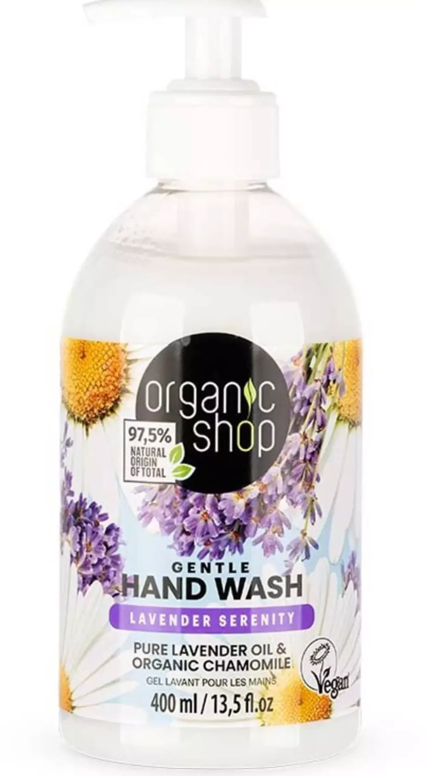 Organic Shop Gentle Hand Wash Pure Lavender & Organic Chamomile 400 ml
