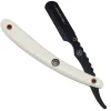 Parker Shaving SRWBA - White ABS Handle Clip Type Black Blade Holder Barber/Straight Razor
