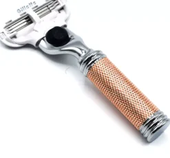 Parker Shaving TRVL-Ladies Venus Compatiable Rose Gold Textured Razor With Leather Case